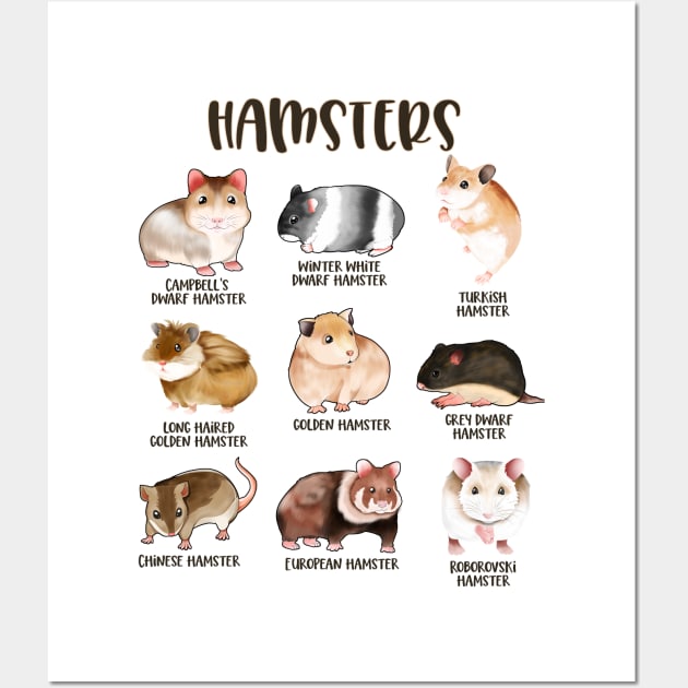 Many different hamsters - types of hamsters Wall Art by Modern Medieval Design